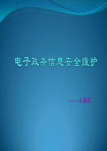 电子政务信息安全维护