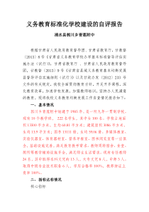 义务教育标准化学校建设的自评报告