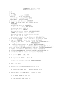 九年级英语知识点汇总