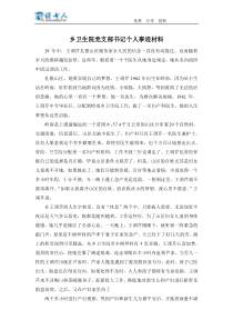 乡卫生院党支部书记个人事迹材料