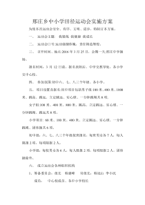 中小学田径运动会实施方案