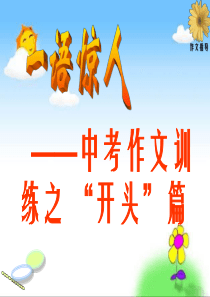 中考作文训练之开头篇