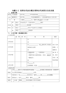 专题十三世界古代史分期文明和古代东西方文化交流