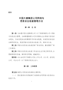 中国大唐集团公司网络与信息安全检查管理办法