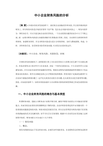 中小企业财务风险的分析