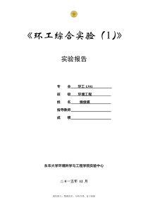 《环境工程》实验报告活性炭