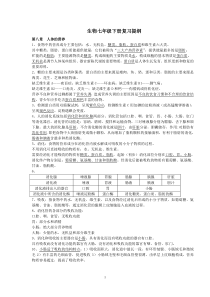 七年级生物下册复习提纲