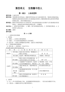 七年级生物下册复习教案