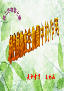 《绿色植物在生物圈中的作用》ppt课件