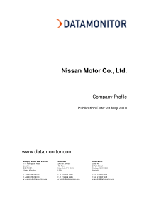 Nissan Motor 日产汽车 SWOT XXXX