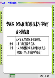 【导学教程】2016届高三生物一轮总复习课件选修一专题四DNA和蛋白质技术与植物有成分的提取