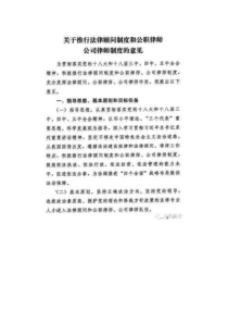 《关于推行法律顾问制度和公职律师公司律师制度的意见》(中办发【2016】30号)
