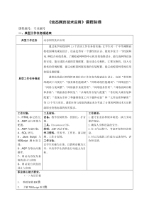 《动态网页技术应用》一体化课程标准