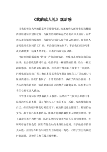 《我的成人礼》观后感