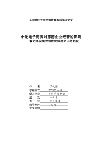 ral小论电子商务对旅游企业经营的影响终稿