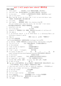 unit1willpeoplehaverobots周末作业练习(无答案)人教新目标版