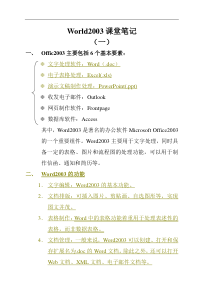 Word2003课堂笔记