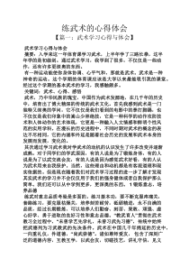 武术作文之练武术的心得体会