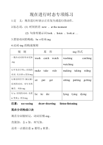 现在进行时态练习题