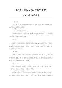 新三板、E板、Q板、N板(四新版)的区别