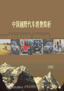 中国越野汽车消费简析(1)