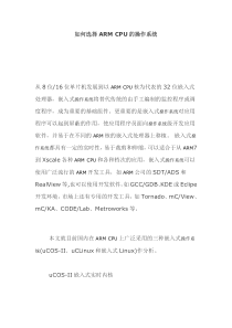 如何选择ARM CPU的操作系统