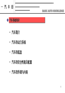 丰田培训-汽车基本原理