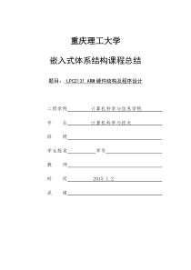 LPC2131ARM硬件结构及程序设计报告