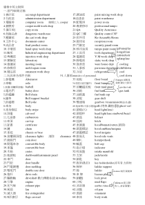 玩具 模具 机械 专业中英文对照