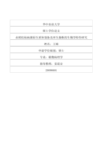 水稻纹枯病菌原生质体制备及再生菌株的生物学特性研究