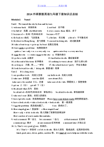 外研版英语九年级下册知识点总结