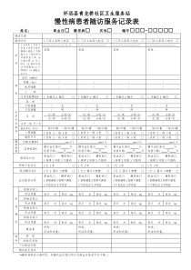 慢性病患者随访服务记录表