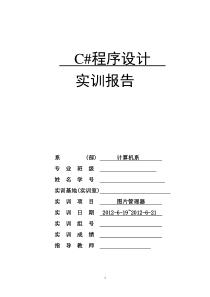 C程序设计实训报告