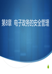 电子政务第八章电子政务的安全管理