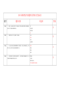 2015湖南普法考试题库及答案(红色标注)