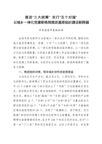 4—市委组织部—推进三大统筹实行五个对接