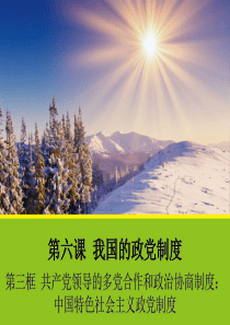 63《共产党领导的多党合作和政治协商制度中国特色的政党制度》课件1(人教版必修2)