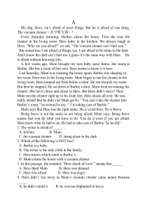 初二英语阅读理解练习