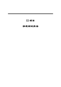 XX项目渗透报告