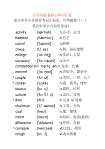小升初必备核心单词汇总