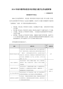 2014年高中教师信息技术应用能力提升全员远程研修