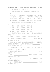 2014语文试卷(副题)