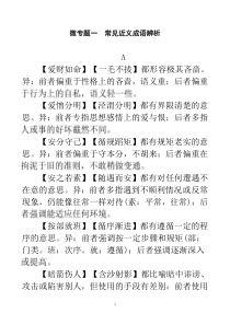 2016高考近义成语辨析