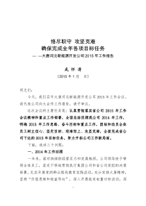 2015年工作报告初稿(提纲稿)(张海涛反馈)