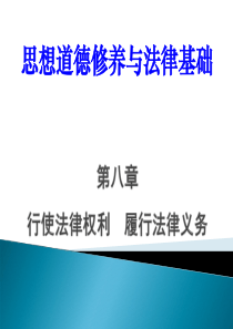2015第八章行使法律权利履行法律义务.