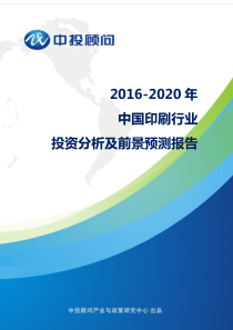 2016-2020年中国印刷行业投资分析及前景预测报告