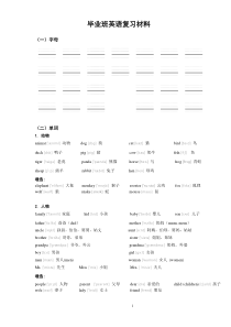 2014届小学毕业班英语复习材料