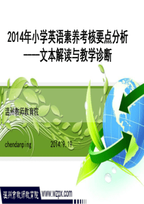 2014年小学英语素养考核要点剖析