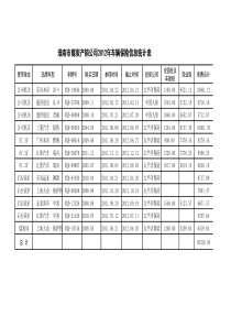 车辆保险信息统计表