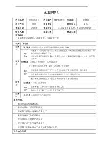 某汽车集团企划部部长岗位说明书